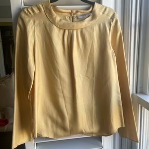 Gorgeous vintage Valentino light yellow mixed-silk blouse